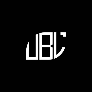 Siyah arkaplanda UBL harf logosu tasarımı. UBL yaratıcı harflerin baş harfleri logo kavramı. UBL harf tasarımı.