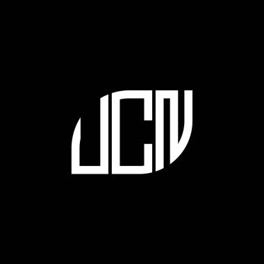 Siyah arka planda UCN harf logosu tasarımı. UCN yaratıcı harfler logosu konsepti. UCN harf tasarımı.
