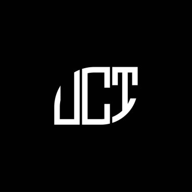 UCT harfi logo tasarımı siyah arka planda. UCT yaratıcı harfler logosu konsepti. UCT harf tasarımı.
