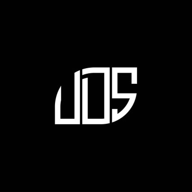 Siyah arka planda UDS harf logosu tasarımı. UDS yaratıcı harfler logosu konsepti. UDS harf tasarımı.