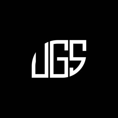 Siyah arka planda UGS harfi logo tasarımı. UGS yaratıcı harfler logosu konsepti. UGS harf tasarımı.