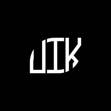 Siyah arka planda UIK harf logosu tasarımı. UIK yaratıcı harflerin baş harfleri logo kavramı. UIK harf dizaynı. UIK harf logosu tasarımı siyah arkaplanda. UIK yaratıcı harflerin baş harfleri logo kavramı. UIK harf tasarımı.