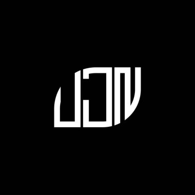 Siyah arkaplanda UJN harf logosu tasarımı. UJN yaratıcı harflerin baş harfleri logo kavramı. UJN harf tasarımı.