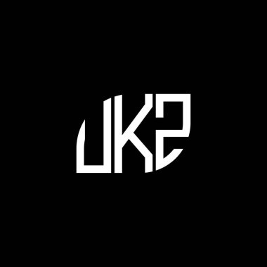 Siyah arkaplanda UKZ harf logosu tasarımı. UKZ yaratıcı harflerin baş harfleri logo kavramı. UKZ harf tasarımı.