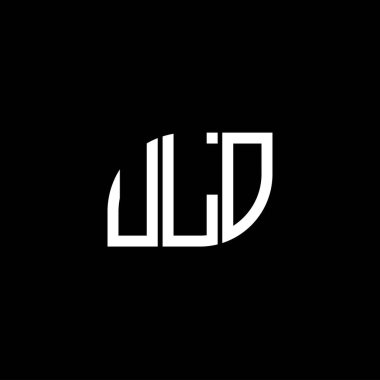 Siyah arkaplanda ULO harf logosu tasarımı. ULO yaratıcı harflerin baş harfleri logo kavramı. ULO harf tasarımı.