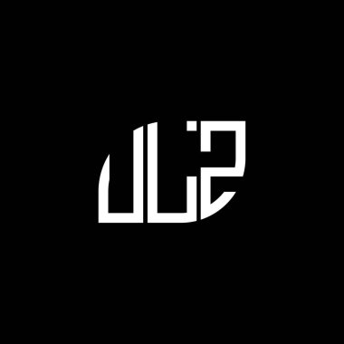 Siyah arkaplanda ULZ harf logosu tasarımı. ULZ yaratıcı harflerin baş harfleri logo kavramı. ULZ harf tasarımı.