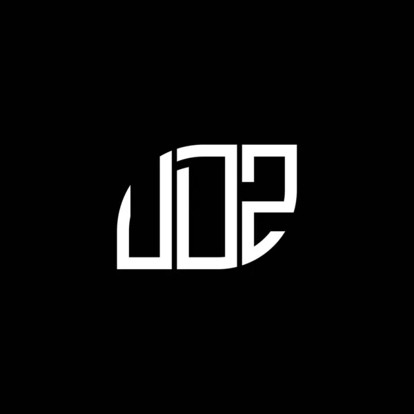 Logo Lettera Udz Sfondo Nero Udz Creativo Iniziali Lettera Logo — Vettoriale Stock