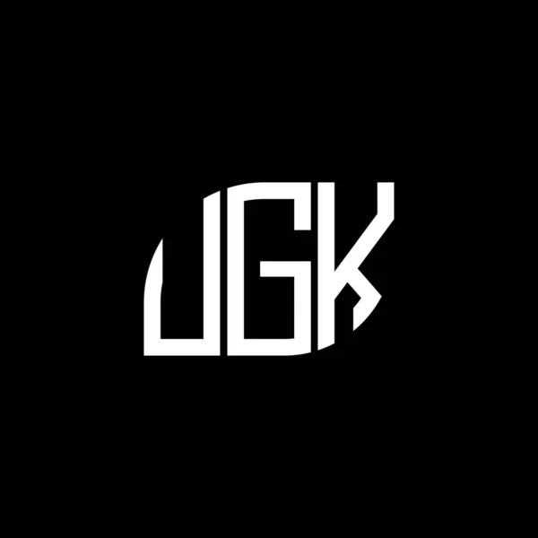 Ugk Letter Logo Ontwerp Zwarte Achtergrond Ugk Creatieve Initialen Letter — Stockvector