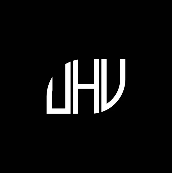Logo Uhv Sfondo Nero Uhv Creativo Iniziali Lettera Logo Concetto — Vettoriale Stock