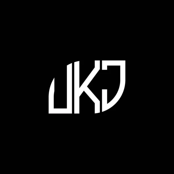 Ukj Logo Ontwerp Zwarte Achtergrond Ukj Creatieve Initialen Letter Logo — Stockvector