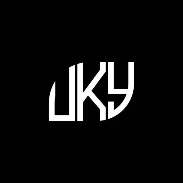 Uky Logo Zwarte Achtergrond Uky Creatieve Initialen Letter Logo Concept — Stockvector