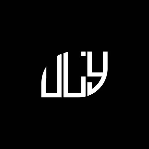 Uly Буквенный Логотип Дизайн Черном Фоне Uly Creative Initials Letter — стоковый вектор