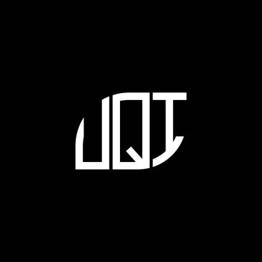 Siyah arka planda UQI harf logosu tasarımı. UQI yaratıcı harf logosu konsepti. UQI harf tasarımı.