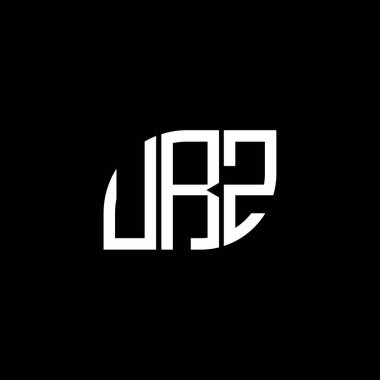 Siyah arkaplanda URZ harfi logo tasarımı. URZ yaratıcı harflerin baş harfleri logo kavramı. URZ harf tasarımı.