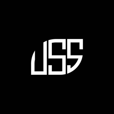 USS harfi logo tasarımı siyah arka planda. USS yaratıcı harf logosu konsepti. USS harf tasarımı.