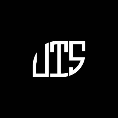 Siyah arkaplanda UTS harfi logo tasarımı. UTS yaratıcı harfler logosu konsepti. UTS harf tasarımı.