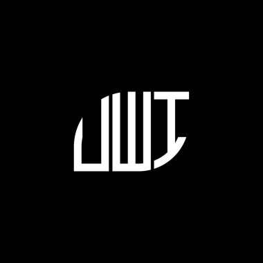 Siyah arka planda UWI harf logosu tasarımı. UWI yaratıcı harfler logosu konsepti. UWI harf tasarımı.