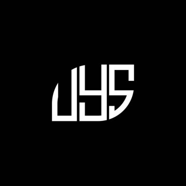 Siyah arkaplanda UYS harfi logo tasarımı. Yaratıcı harflerin baş harfleri logo konsepti. UYS harf tasarımı.
