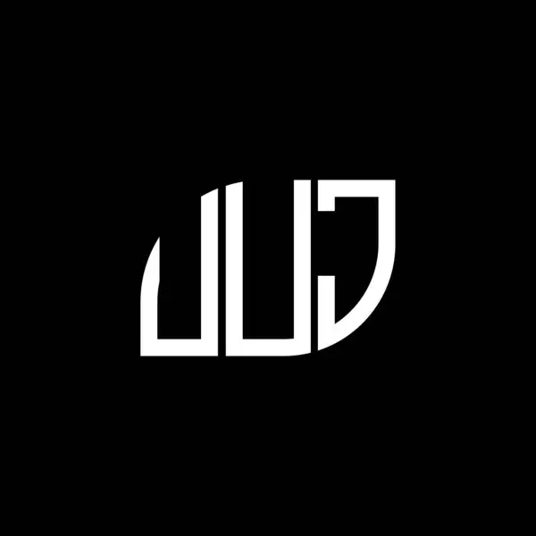 Diseño Del Logotipo Letra Uuj Sobre Fondo Negro Uuj Iniciales — Vector de stock