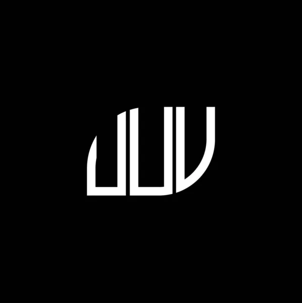 Diseño Del Logotipo Letra Uuv Sobre Fondo Negro Uuv Iniciales — Vector de stock