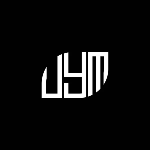 Uym Design Logotipo Carta Fundo Preto Uym Iniciais Criativas Conceito —  Vetores de Stock