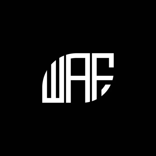 Logo Della Lettera Waf Sfondo Nero Logo Della Lettera Sigle — Vettoriale Stock