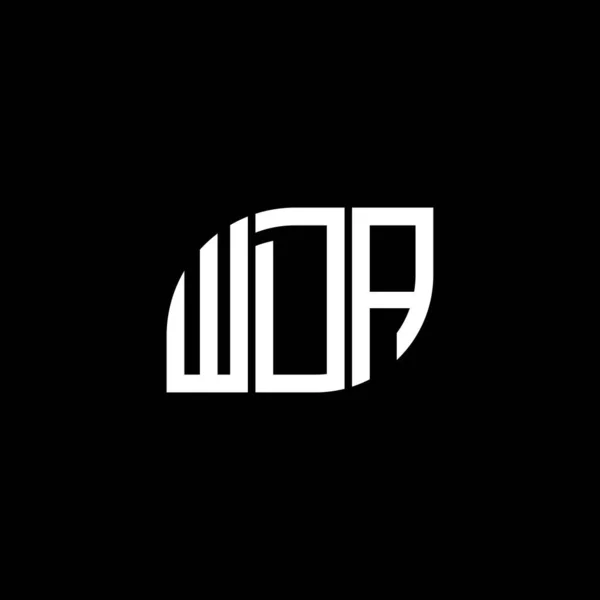 Σχεδιασμός Λογότυπου Γραμμάτων Wda Μαύρο Φόντο Σχέδιο Λογοτύπου Δημιουργικά Αρχικά — Διανυσματικό Αρχείο