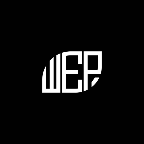 Wep 디자인은 Wep 크리에이티브 이니셜 Wep Wep 디자인 Black Background — 스톡 벡터