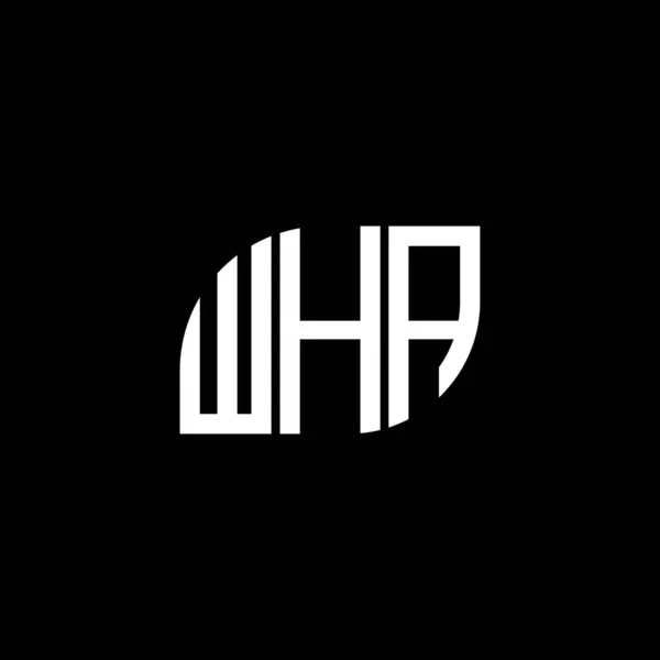 Wha Letter Logo Design Auf Schwarzem Hintergrund Wha Kreative Initialen — Stockvektor