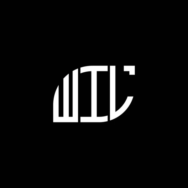 Дизайн Логотипу Літери Wil Чорному Тлі Творчі Ініціали Літери Концепції — стоковий вектор