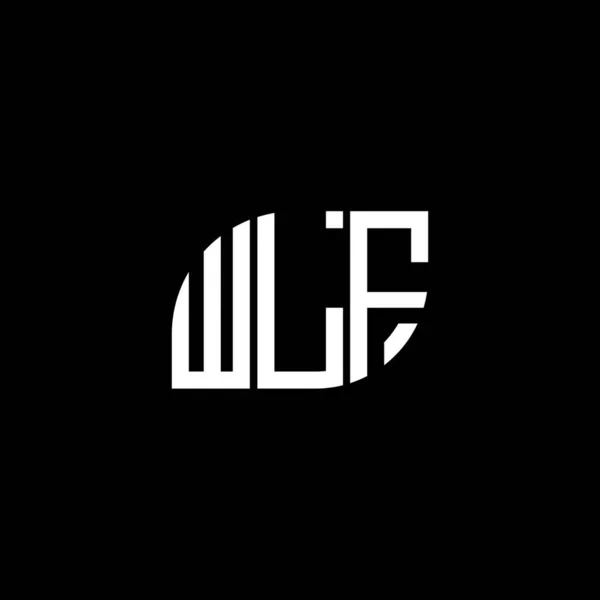 Wlf 디자인검은 배경에 Wlf 크리에이티브 이니셜 Wlf 디자인 — 스톡 벡터