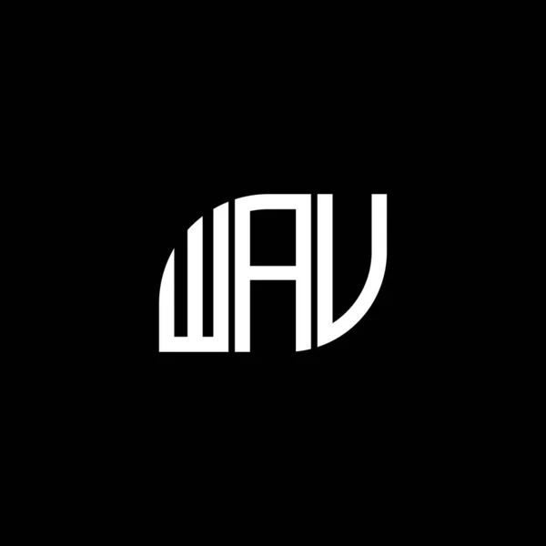 Projekt Logo Litery Wav Czarnym Tle Inicjały Twórcze Wav Litera — Wektor stockowy