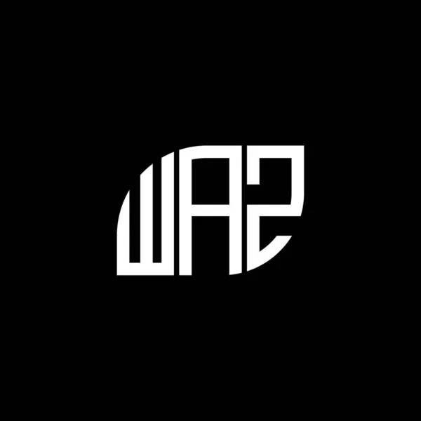 Waz字母标识设计为黑色背景 Waz创意首字母首字母标识概念 Waz字母设计 — 图库矢量图片