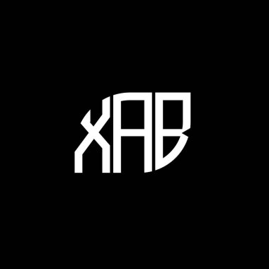 Siyah arka planda XAB harfi logo tasarımı. XAB yaratıcı harf logosu konsepti. XAB harf tasarımı.