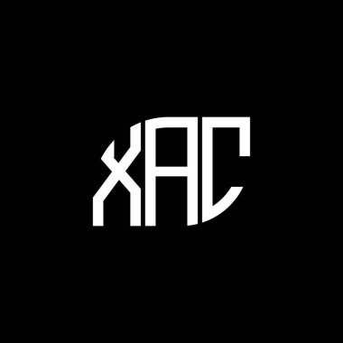 Siyah arka planda XAC harf logosu tasarımı. XAC yaratıcı harf logosu konsepti. XAC harf tasarımı.