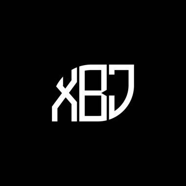 Siyah arka planda XBJ harf logosu tasarımı. XBJ yaratıcı harflerin baş harfleri logo kavramı. XBJ harf tasarımı.