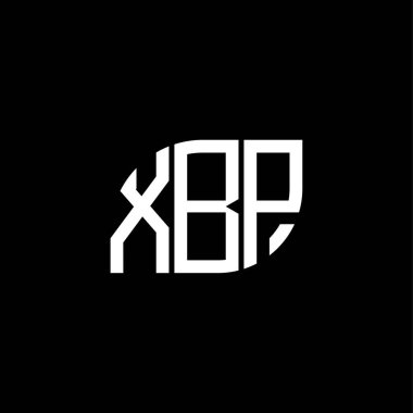 Siyah arkaplanda XBP harf logosu tasarımı. XBP yaratıcı harf logosu konsepti. XBP harf tasarımı.