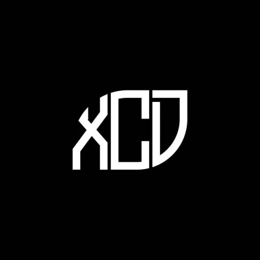 Siyah arkaplanda XCD harf logosu tasarımı. XCD yaratıcı harf logosu konsepti. XCD harf tasarımı.