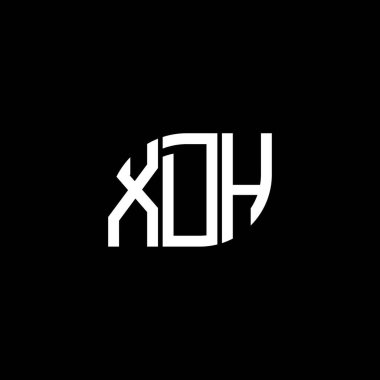 Siyah arkaplanda XDH harf logosu tasarımı. XDH yaratıcı harflerin baş harfleri logo kavramı. XDH harf tasarımı.