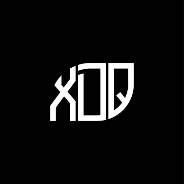 Siyah arka planda XDQ harfi logo tasarımı. XDQ yaratıcı harf logosu konsepti. XDQ harf tasarımı.