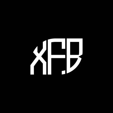 Siyah arka planda XFB harfi logo tasarımı. XFB yaratıcı harf logosu konsepti. XFB harf tasarımı.