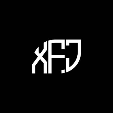 Siyah arka planda XFJ harf logosu tasarımı. XFJ yaratıcı harflerin baş harfleri logo kavramı. XFJ harf dizaynı. XFJ harf logosu dizaynı siyah arkaplan üzerine. XFJ yaratıcı harflerin baş harfleri logo kavramı. XFJ harf dizaynı. XFJ harf logosu dizaynı siyah backgrou üzerine