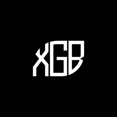 Siyah arka planda XGB harf logosu tasarımı. XGB yaratıcı harf logosu konsepti. XGB harf tasarımı.