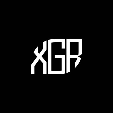 Siyah arkaplanda XGR harf logosu tasarımı. XGR yaratıcı harflerin baş harfleri logo kavramı. XGR harf tasarımı.