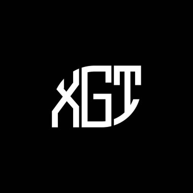 Siyah arkaplanda XGT harf logosu tasarımı. XGT yaratıcı harf logosu konsepti. XGT harf tasarımı.
