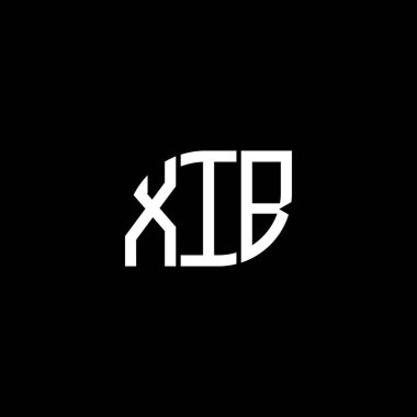 Siyah arka planda XIB harfi logo tasarımı. XIB yaratıcı harf logosu konsepti. XIB harf tasarımı.