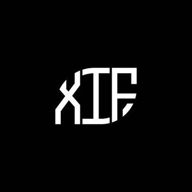 Siyah arkaplanda XIF harf logosu tasarımı. XIF yaratıcı harflerin baş harfleri logo kavramı. XIF harf tasarımı.