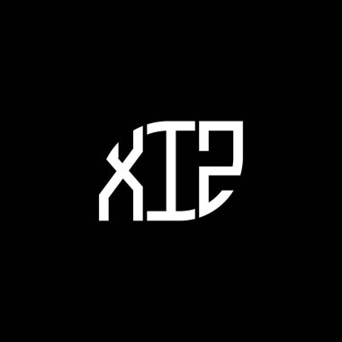 Siyah arkaplanda XIZ harf logosu tasarımı. XIZ yaratıcı harf logosu konsepti. XIZ harf tasarımı.
