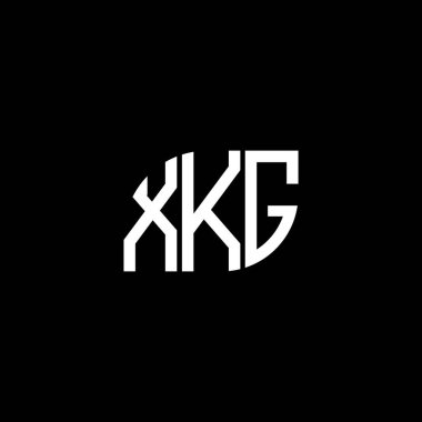 Siyah arkaplanda XKG harf logosu tasarımı. XKG yaratıcı harf logosu konsepti. XKG harf tasarımı.