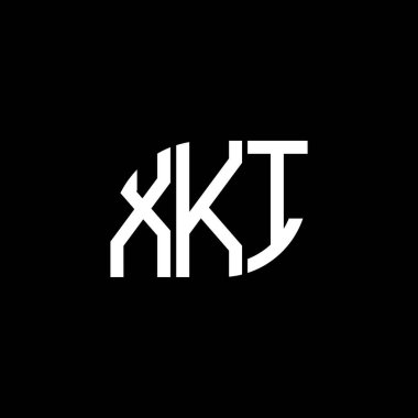 Siyah arka planda XKI harf logosu tasarımı. XKI yaratıcı harf logosu konsepti. XKI harf tasarımı.